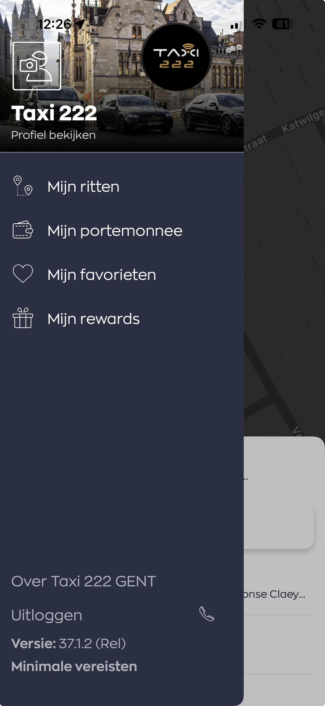 Taxi 222 Gent app - boek uw taxi in enkele seconden